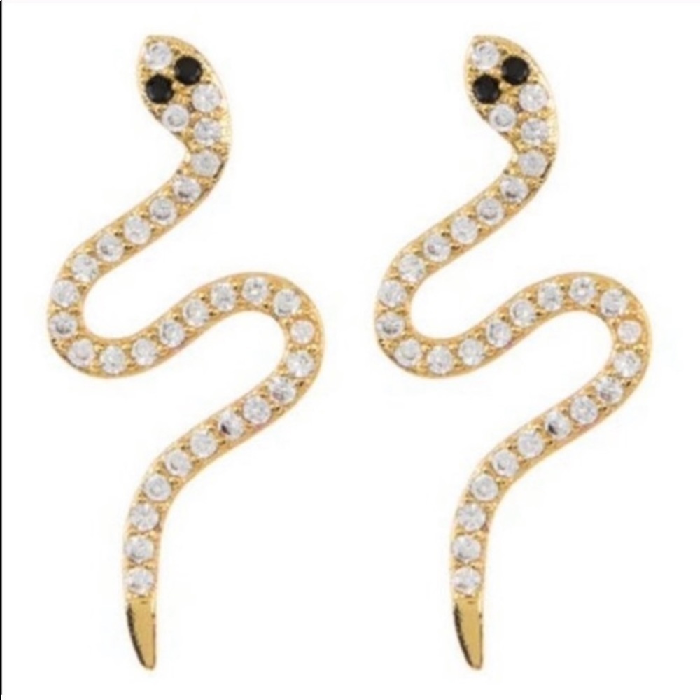 Adornia 14K Gold Pleated Swarowski Crystals Sterling Silver Earrings